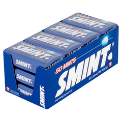 smint metal tin front view showing compact storage and portability