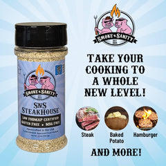 Smoke n Sanity label close-up highlighting Low FODMAP and kosher certifications