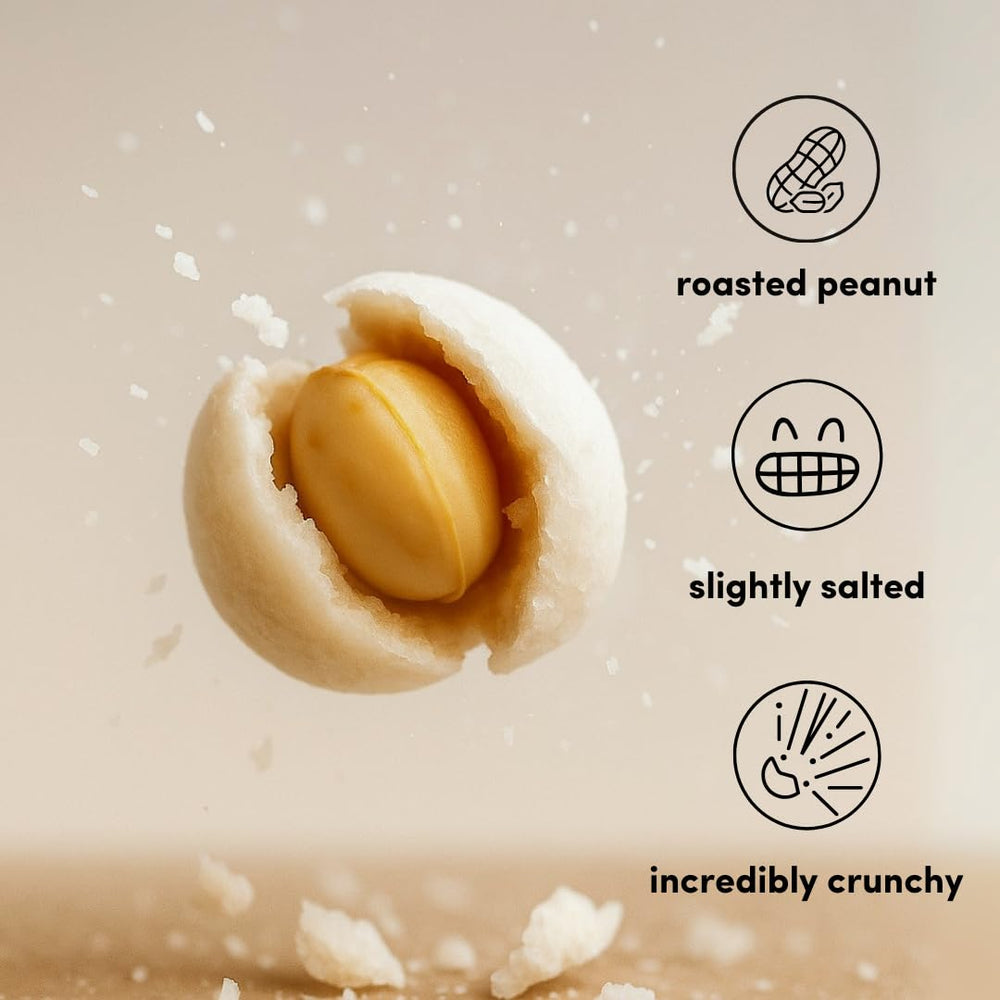 Smolbol cassava-coated peanut close-up highlighting crunchy texture and clean coating