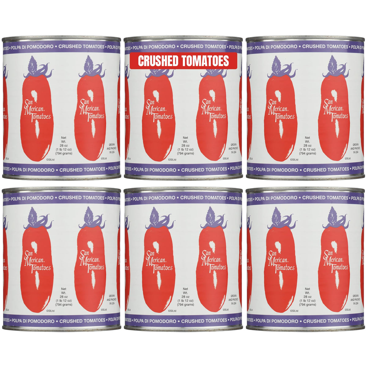 SMT San Merican front packaging showing six 28oz cans and convenient supply