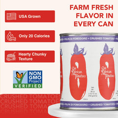 SMT San Merican open can pouring thick tomatoes to speed cooking