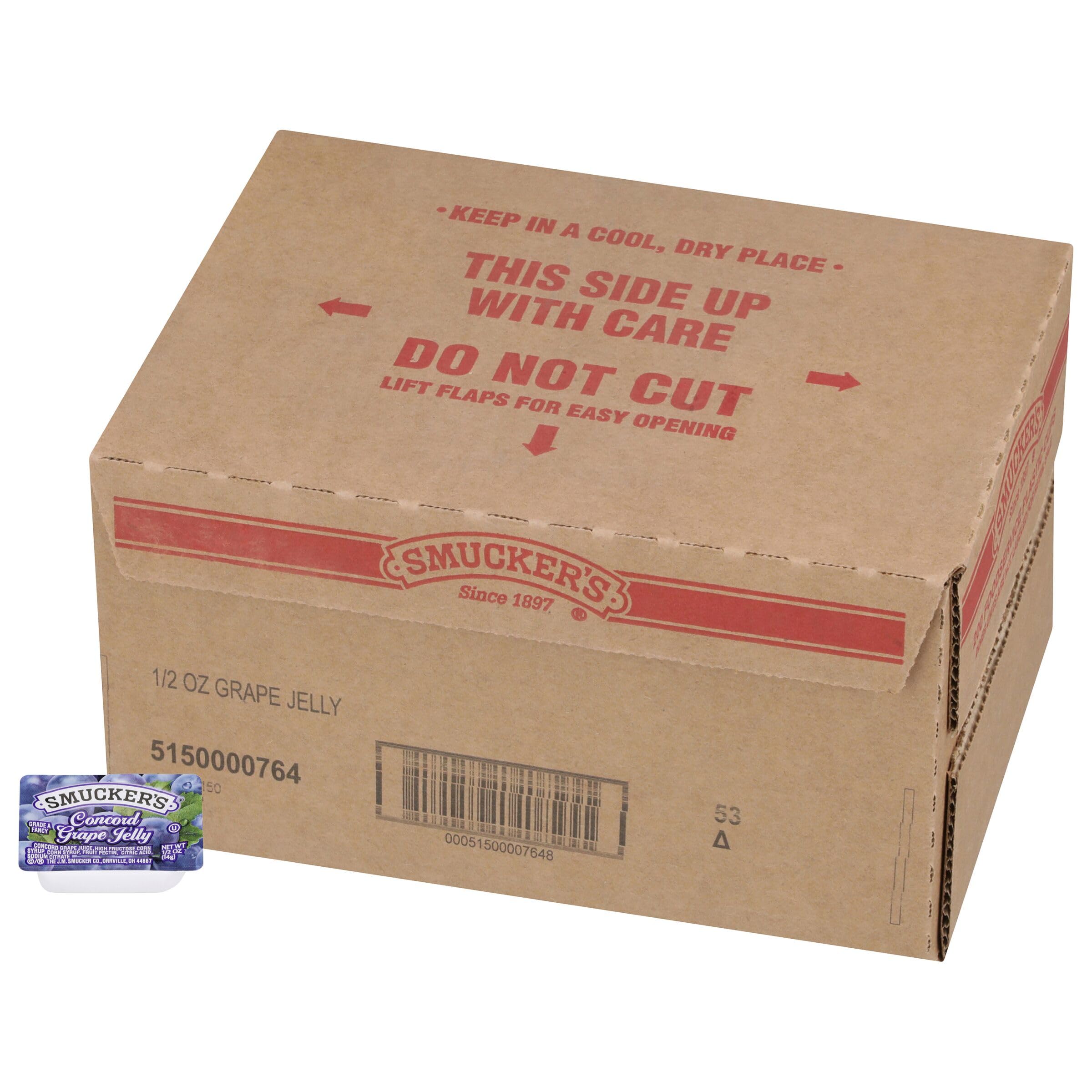 Smucker's cup front packaging showing brand and portioning convenience