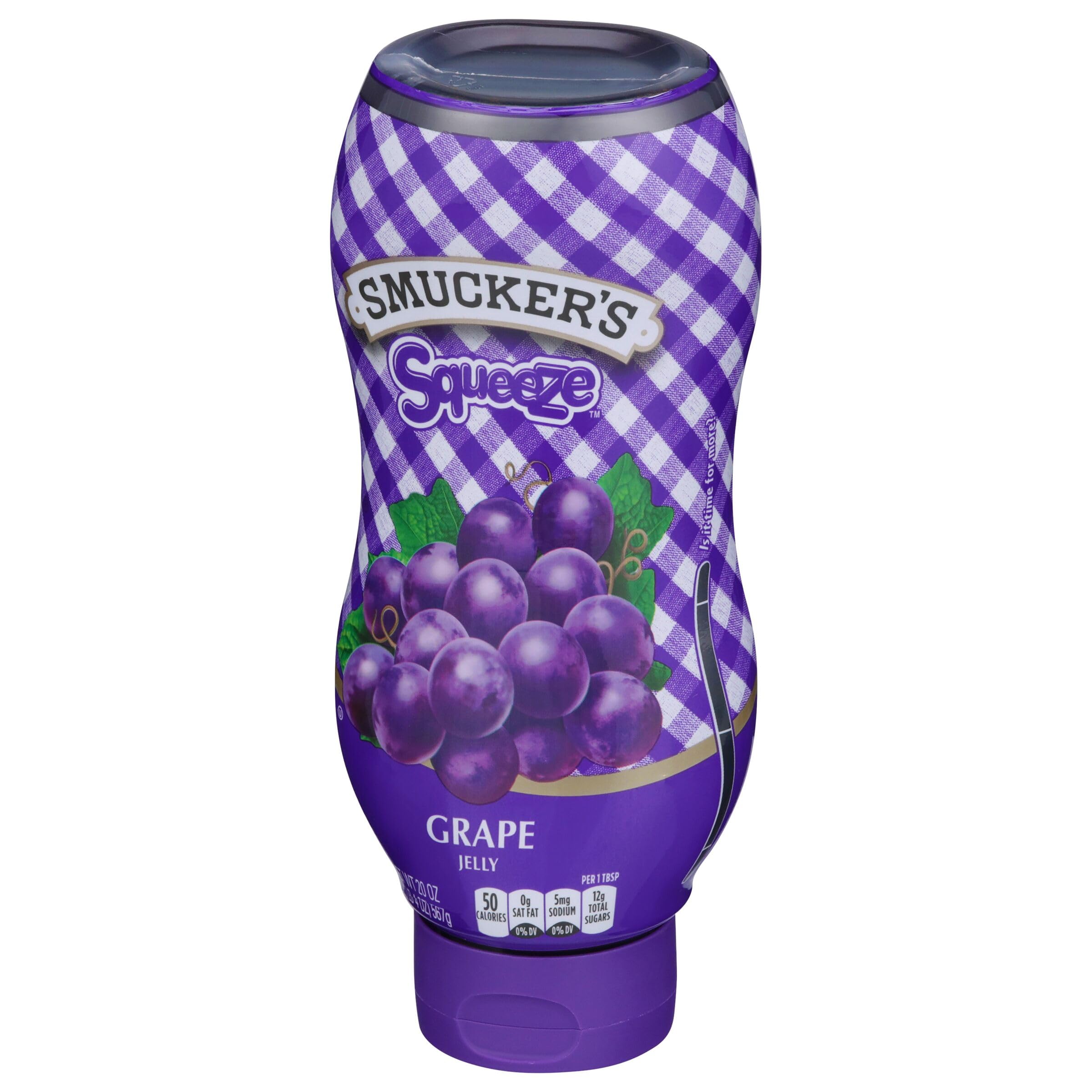 Smucker's bottle cap and nozzle detail showing no-drip dispensing benefit