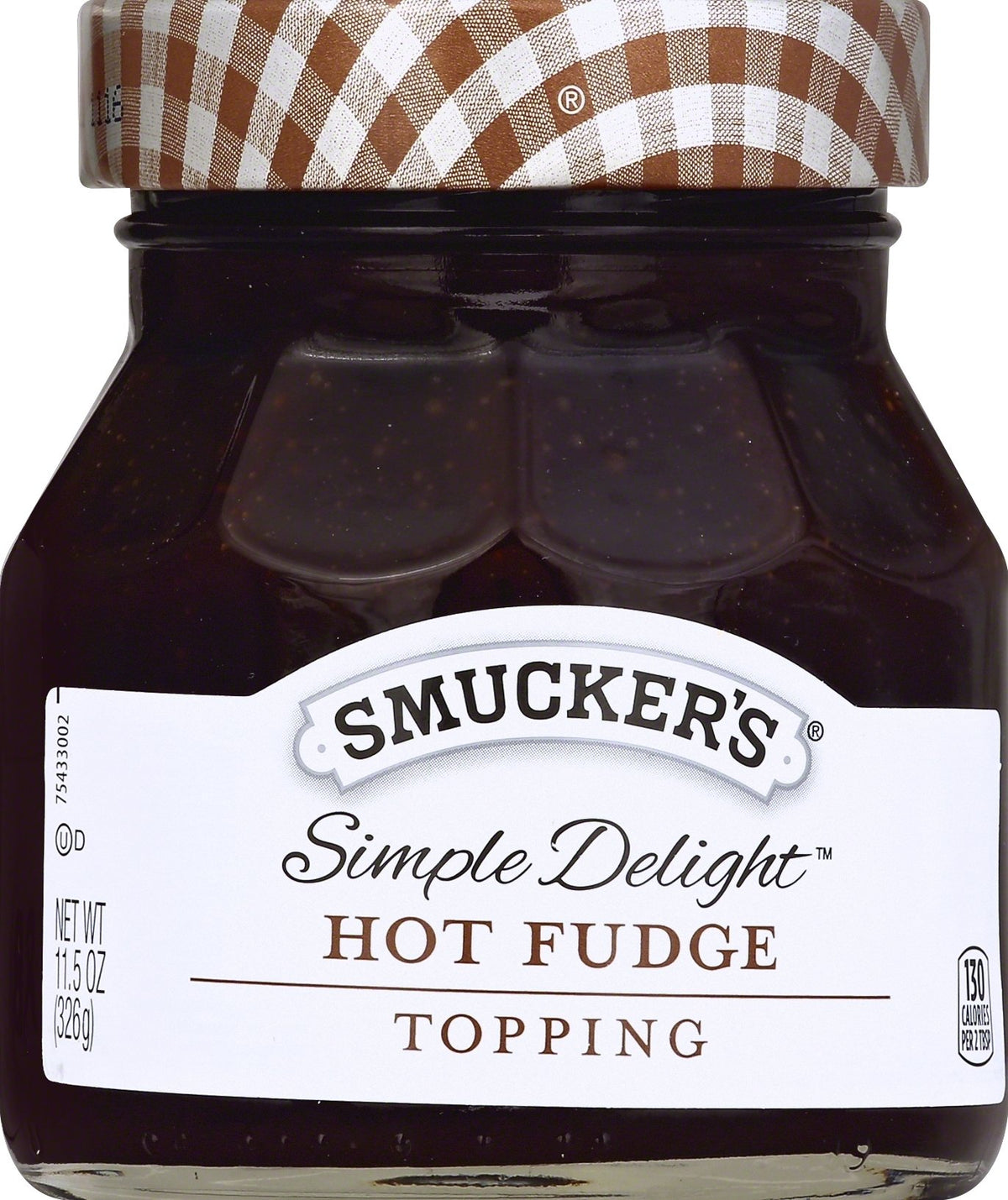 Smucker's front jar image showing label and easy dessert topping benefit