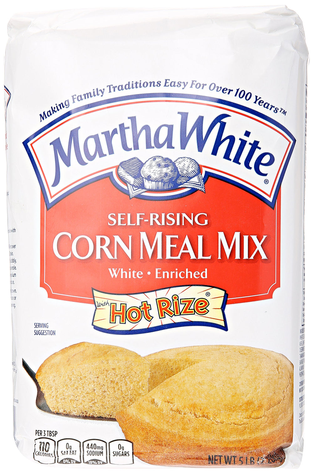 Smucker's Martha White front packaging showing 5 lb bag and clear label benefits