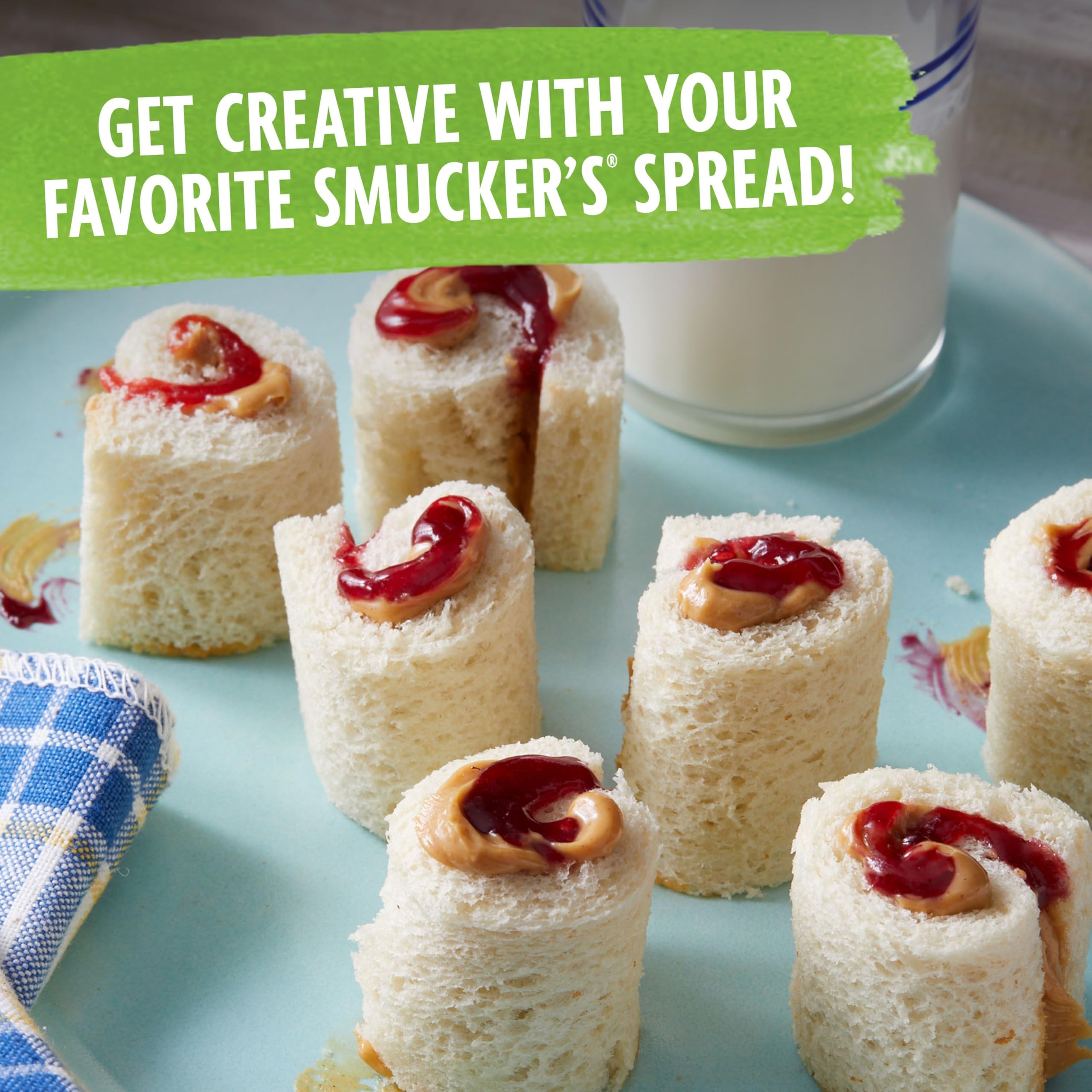 Smucker's portion cups arranged in a tabletop caddy for easy guest access