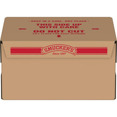 Smucker's front packaging portion cup showing branded seal and easy serving benefit