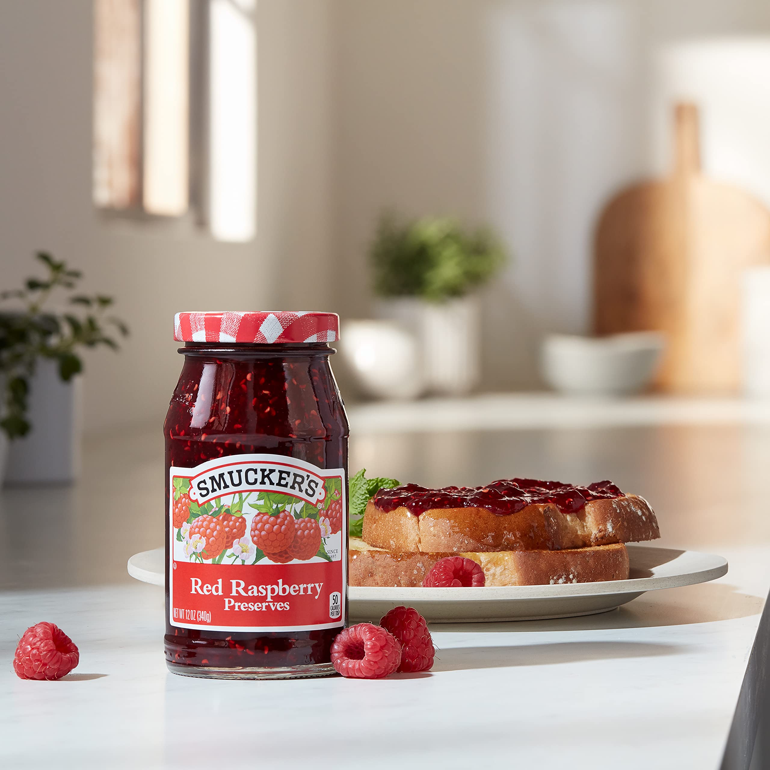 Smucker's preserves paired on a cheese platter adding bright fruity contrast