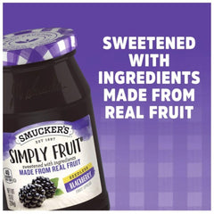 Smucker's seedless blackberry spread on toast demonstrating quick breakfast convenience