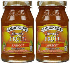 Smucker's jar front packaging showing apricot spread and clear label benefit