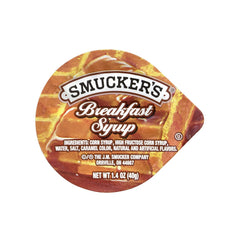 Smucker's tub next to silverware showing 1.4 oz scale for portion control