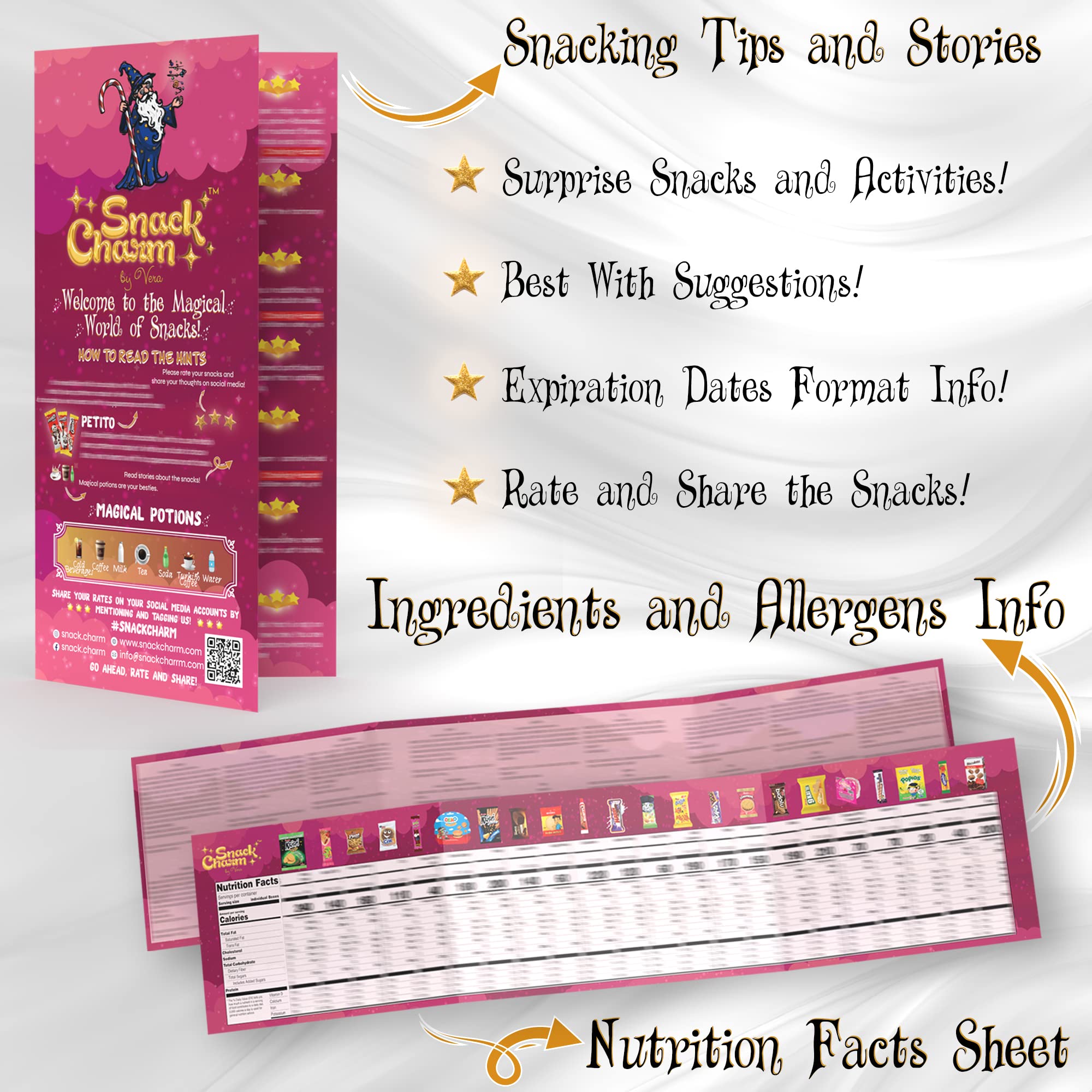 Snack Charm by Vera open box layout displaying diverse imported candies for easy selection