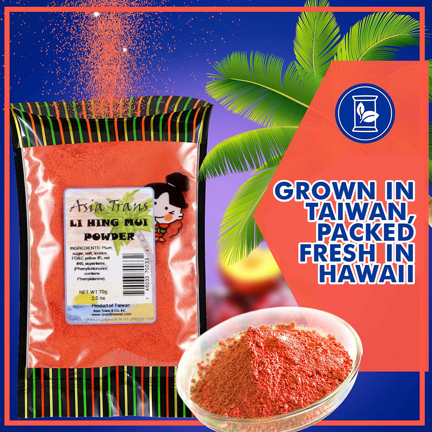 Snack Hawaii powder sprinkled on popcorn for tangy-salty snack boost