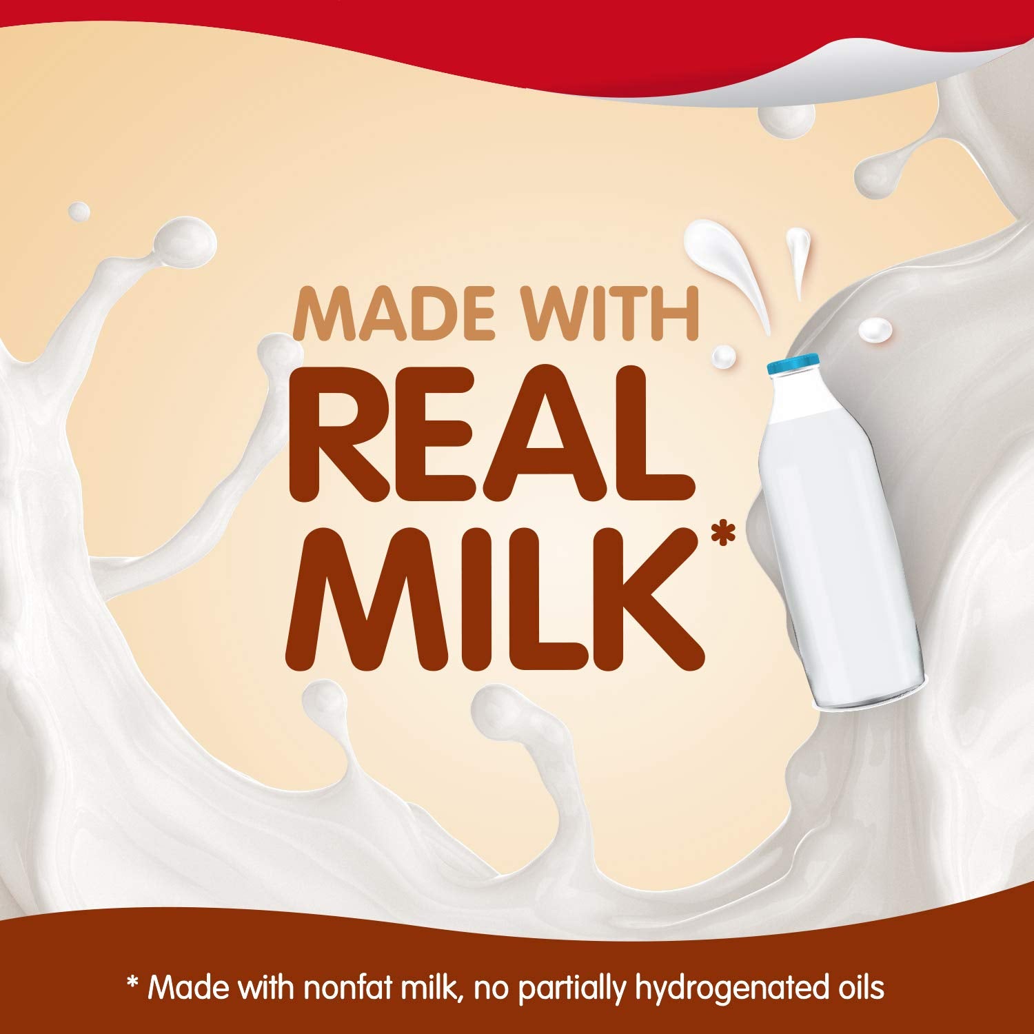 Snack Pack vanilla cup close-up highlighting creamy color and real milk benefit