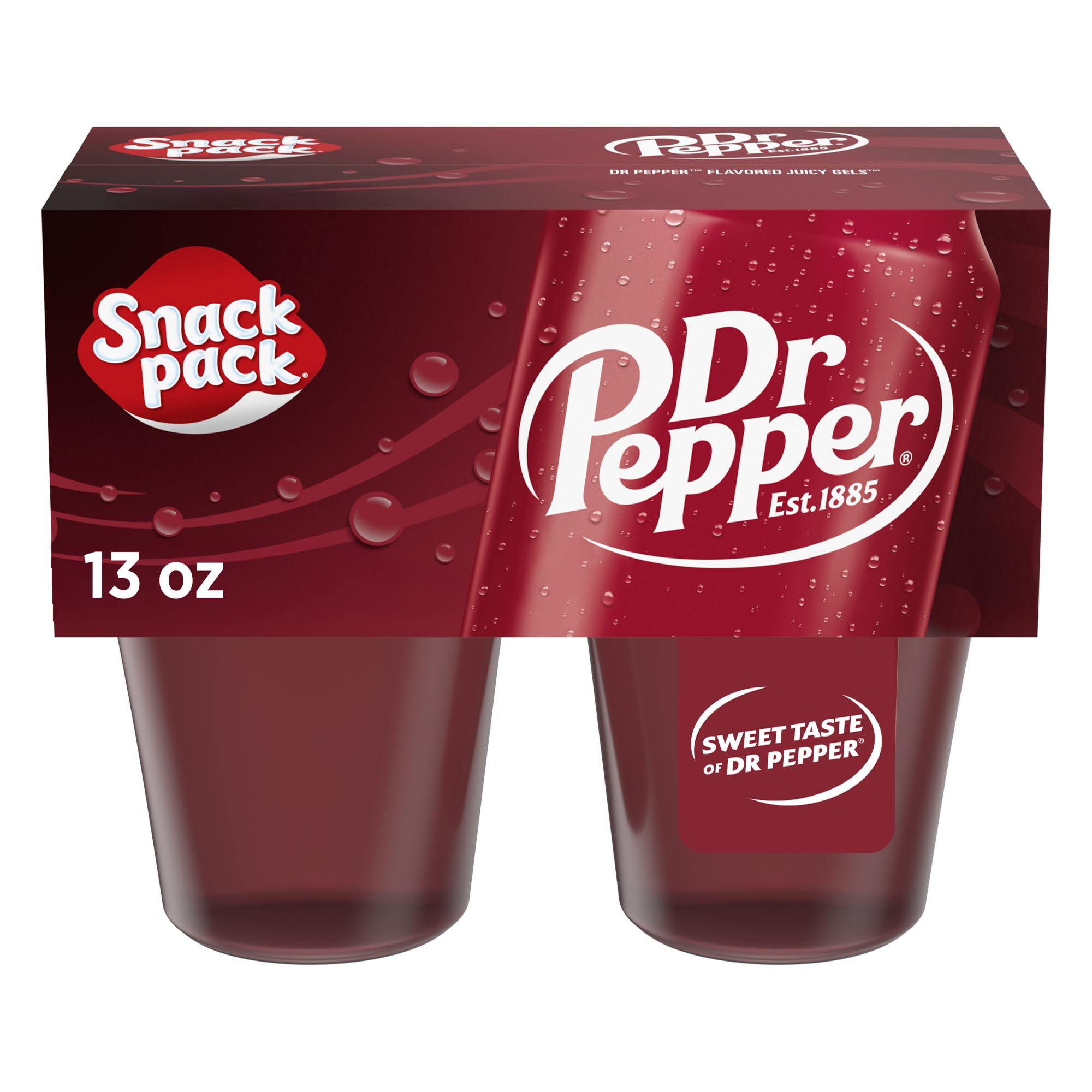 Snack Pack front packaging showing DR PEPPER gel cups and quantity benefit