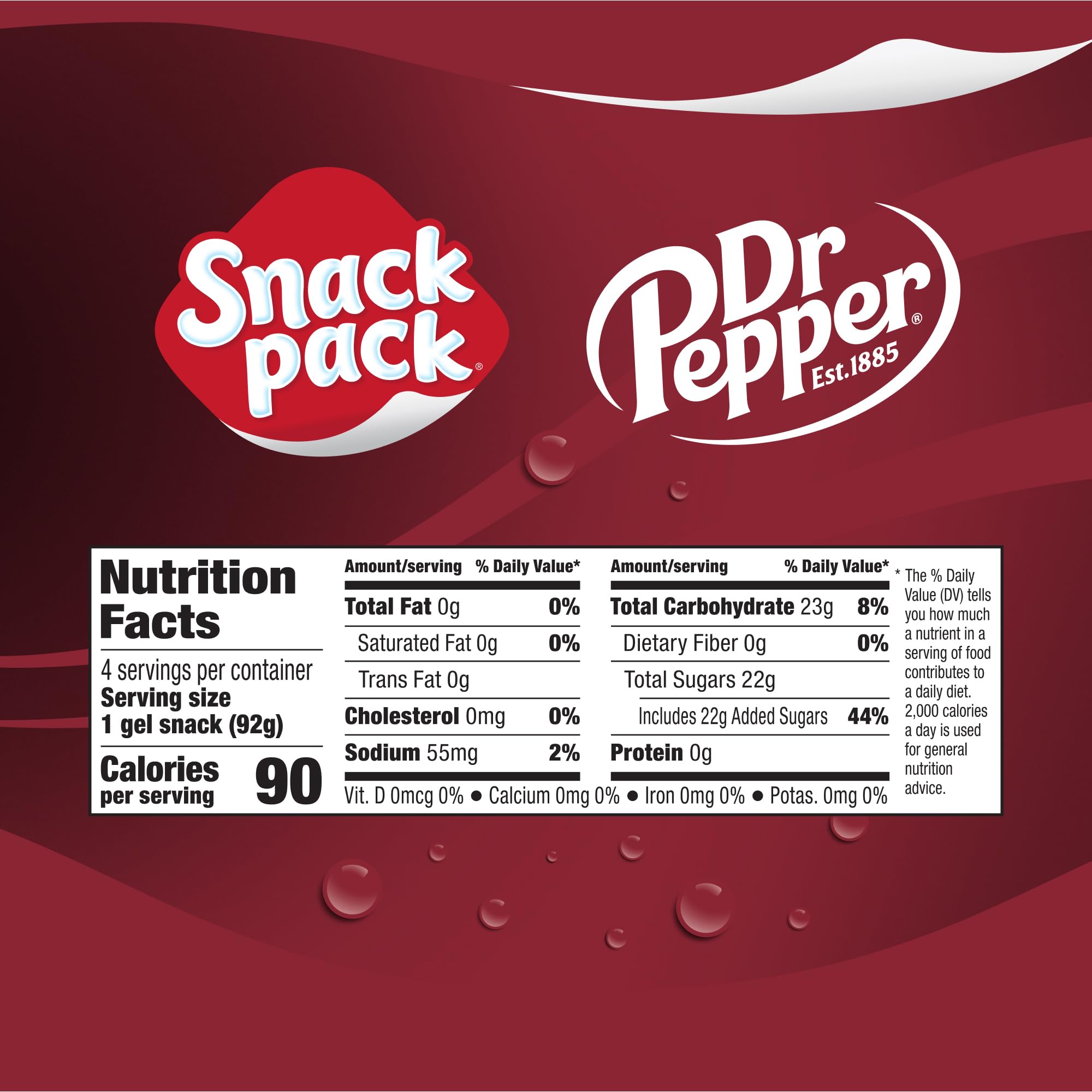 Served Snack Pack DR PEPPER gel in a bowl as dessert showing snack versatility benefit
