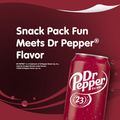 Open Snack Pack DR PEPPER single cup with spoon showing easy eating benefit