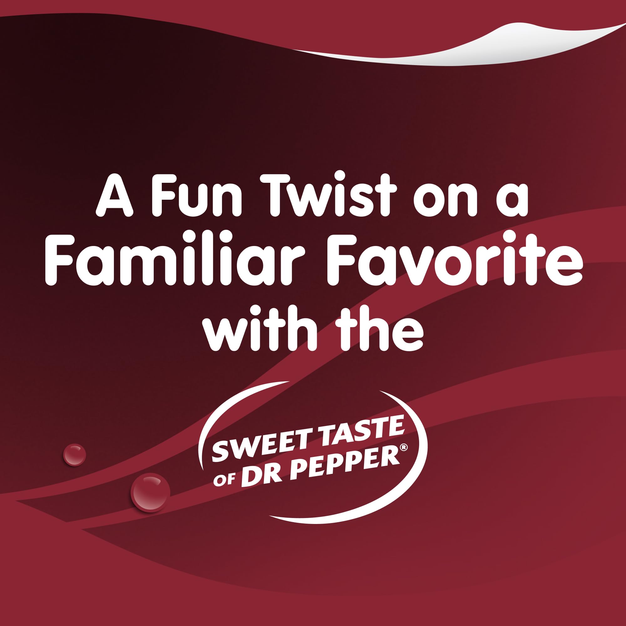 Close-up texture of DR PEPPER gel cup by Snack Pack highlighting jiggly texture benefit