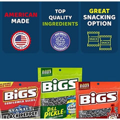 Snack Peak Big’s close-up of seasoned sunflower seeds highlighting crunchy texture and bold flavor