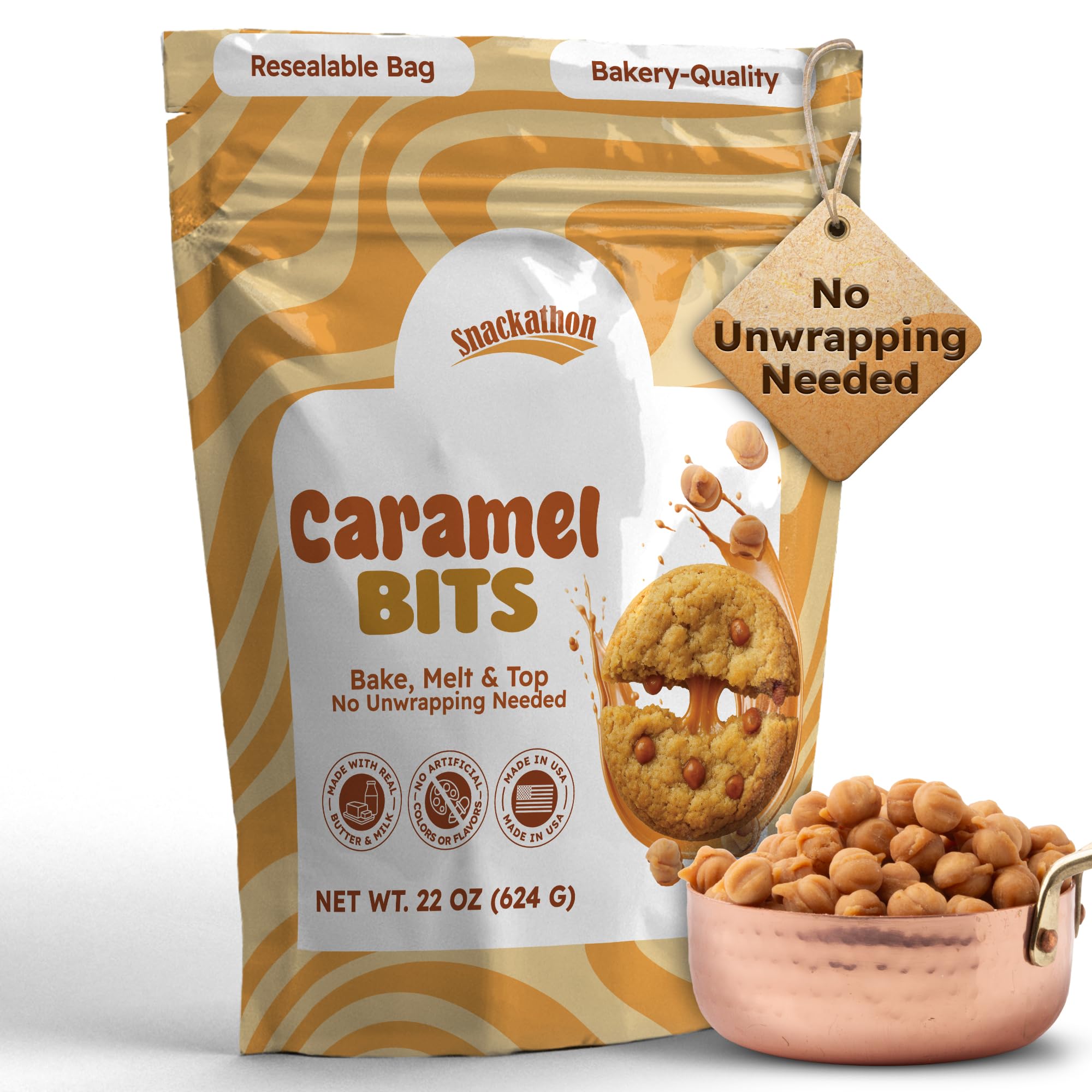 Snackathon front packaging showing 22 oz resealable bag and convenience