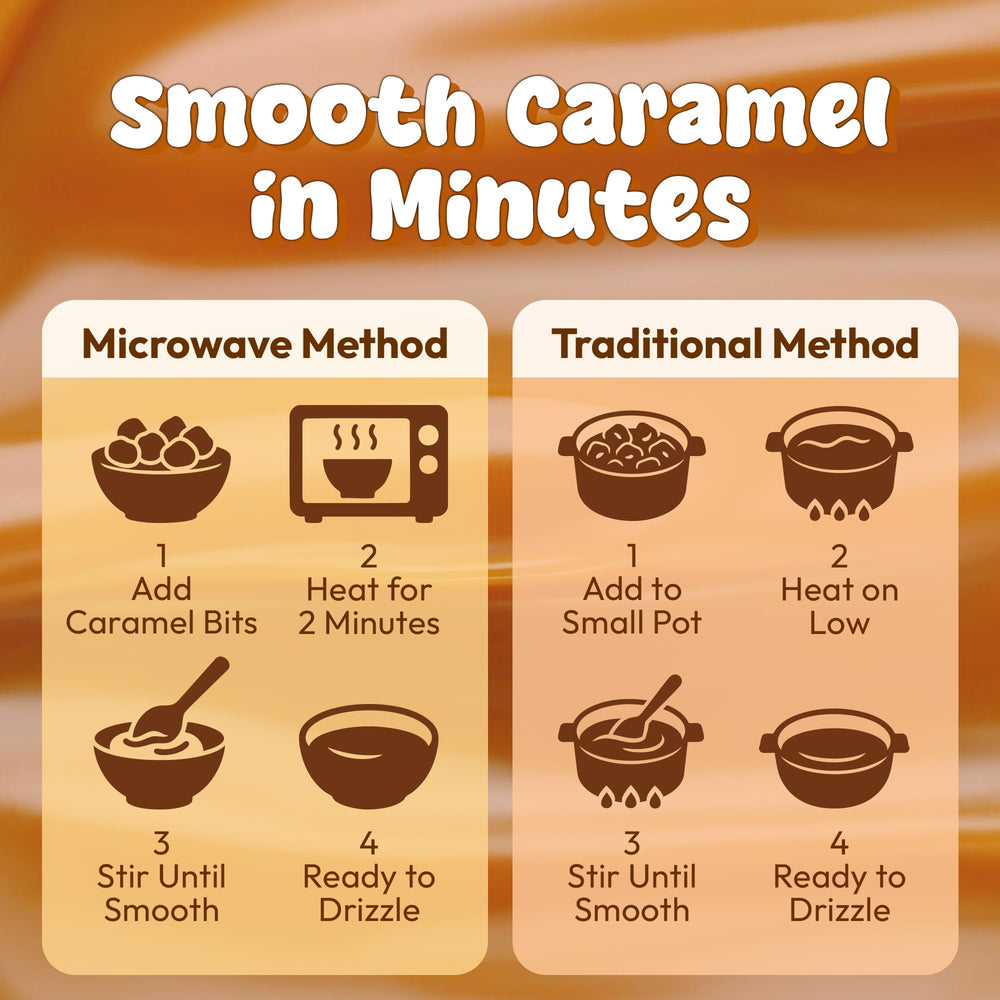 Snackathon caramel bits next to measuring scale for portion control