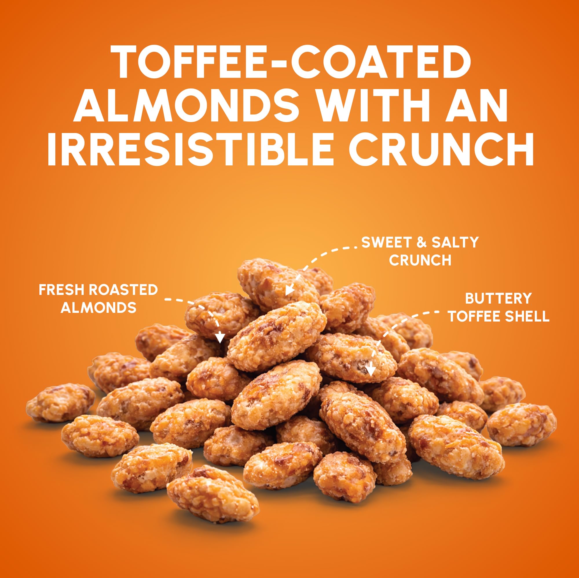 Snackathon close-up of toffee shell texture highlighting crunchy coating