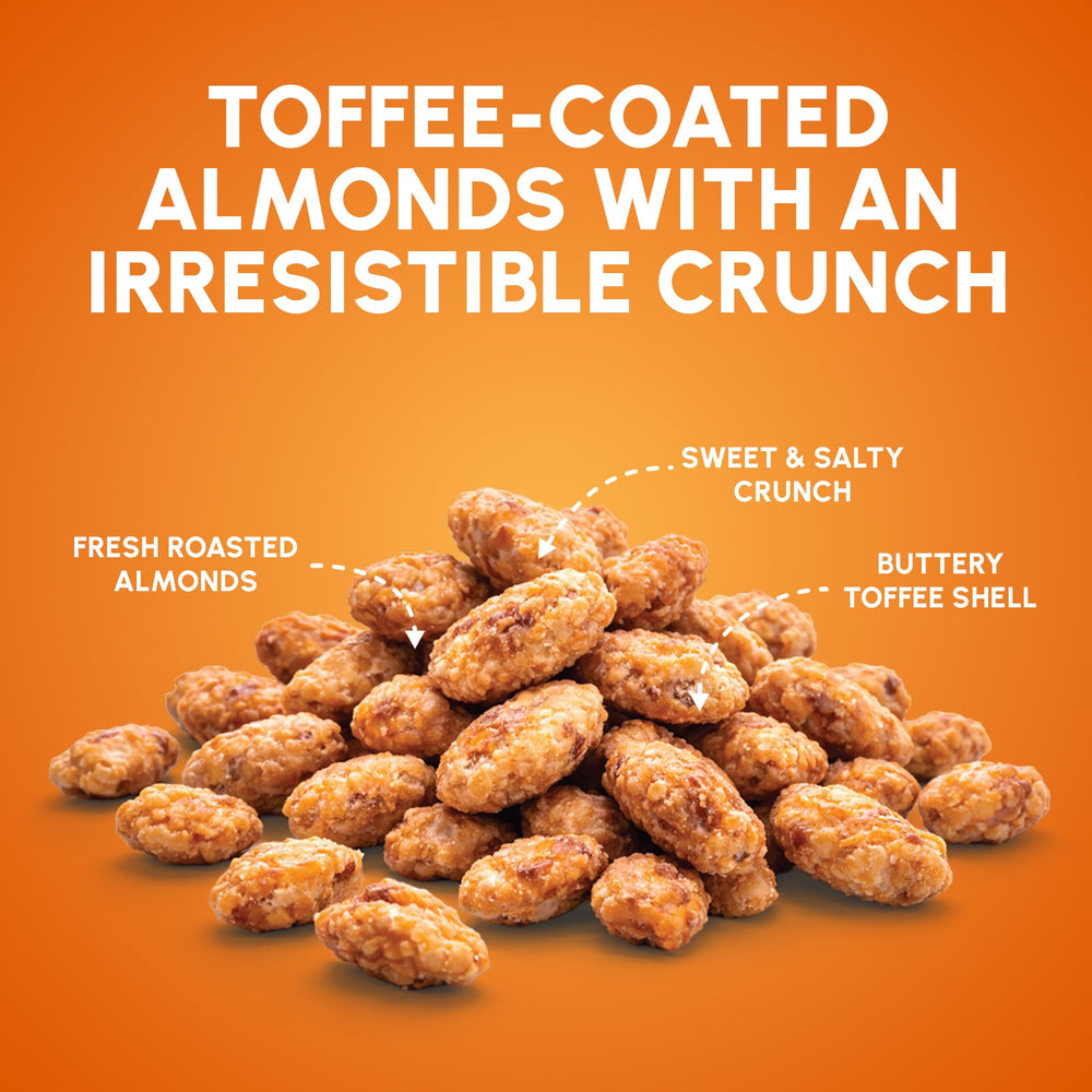 Snackathon close-up of toffee shell texture highlighting crunchy coating