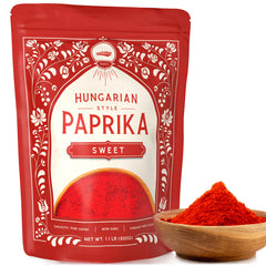 Snackathon front packaging showing resealable 1.1 lb bag and vibrant paprika color for long freshness