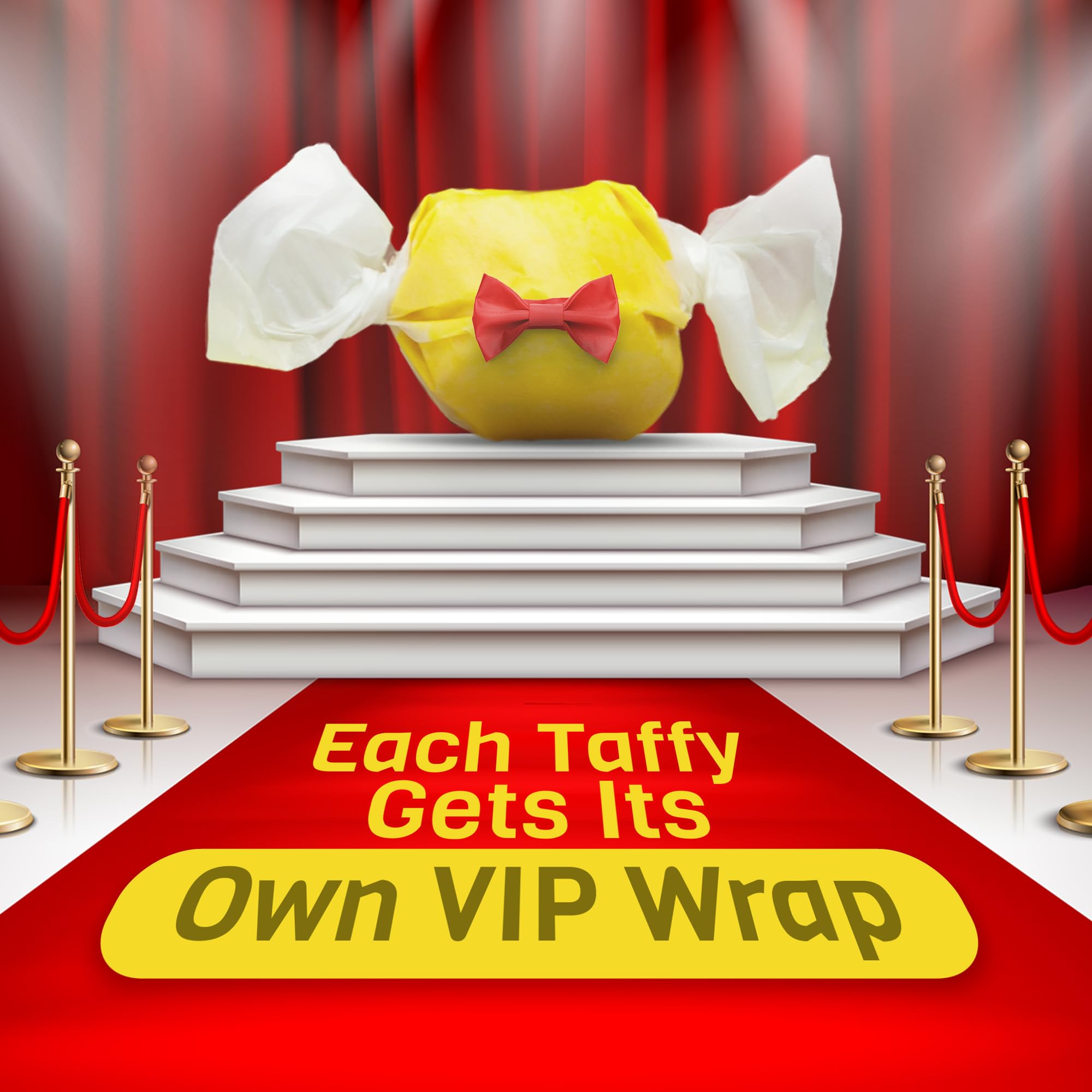 Snackathon taffy on wedding candy table showing elegant party presentation