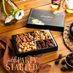 Snackberry lifestyle shot of gift being presented to show celebratory appeal