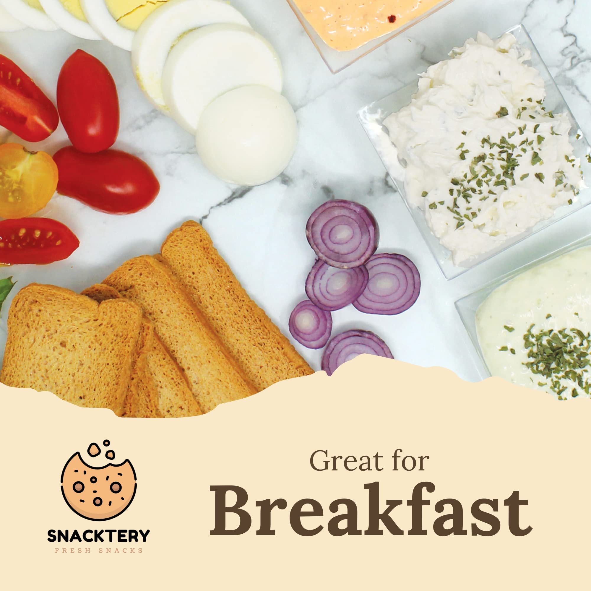 SNACKTERY close-up of melba toast texture, crispness and crunch visible for snacking