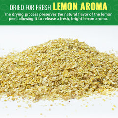 Snafre close-up texture of dried lemon peel granules for even blending