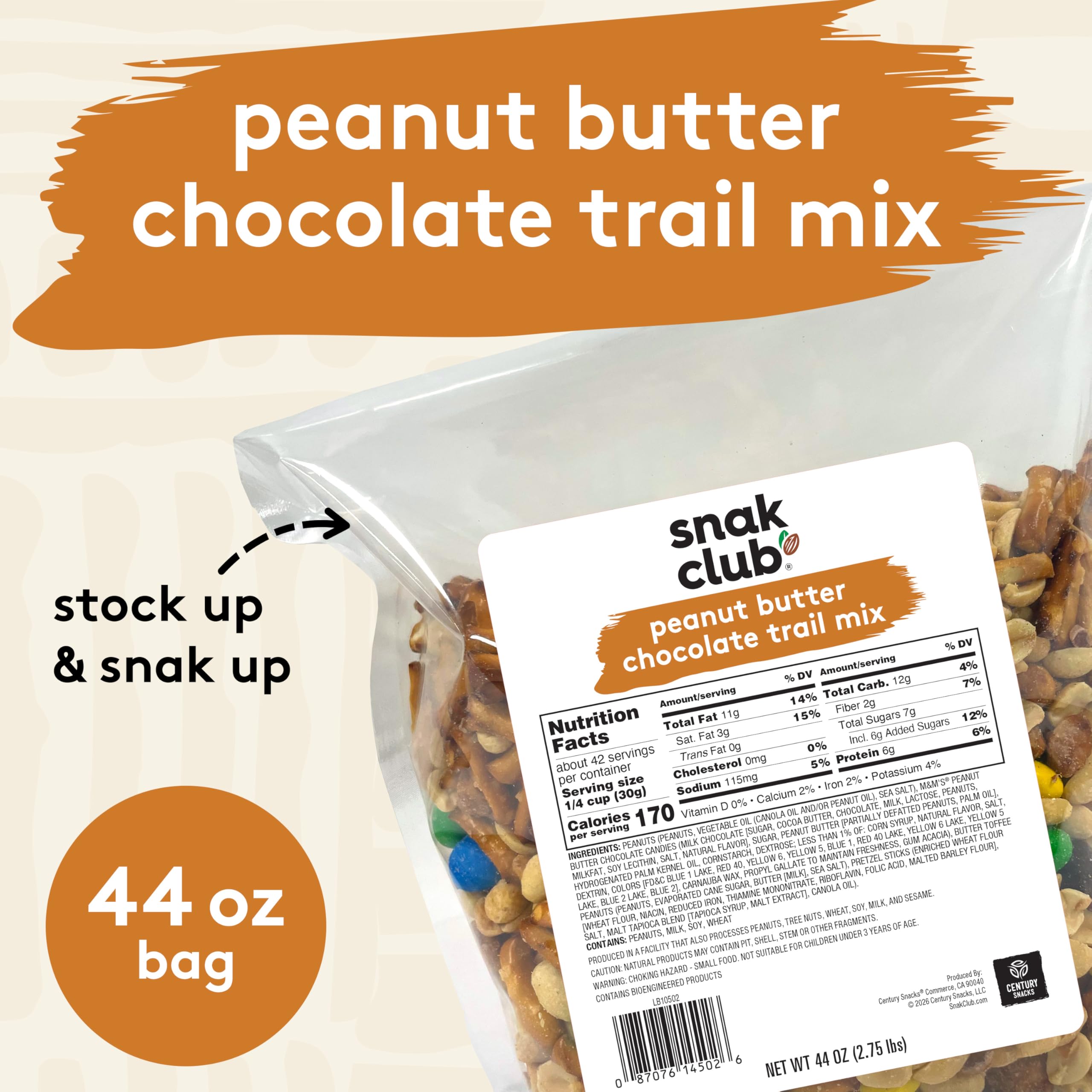 Snak Club close-up of mix texture highlighting peanuts and candies for crunch