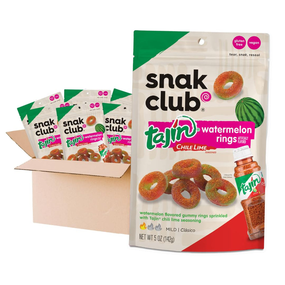 Snak Club front packaging showing resealable bag and flavor benefits