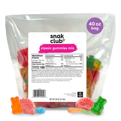 snak club front packaging shows resealable 40 oz bag for convenient storage and sharing