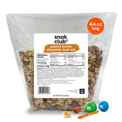 Snak Club front packaging showing 44 oz bulk bag and contents benefit convenience