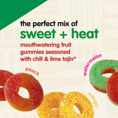 Snak Club mango ring close-up, displays vibrant color and chewy fruit benefit