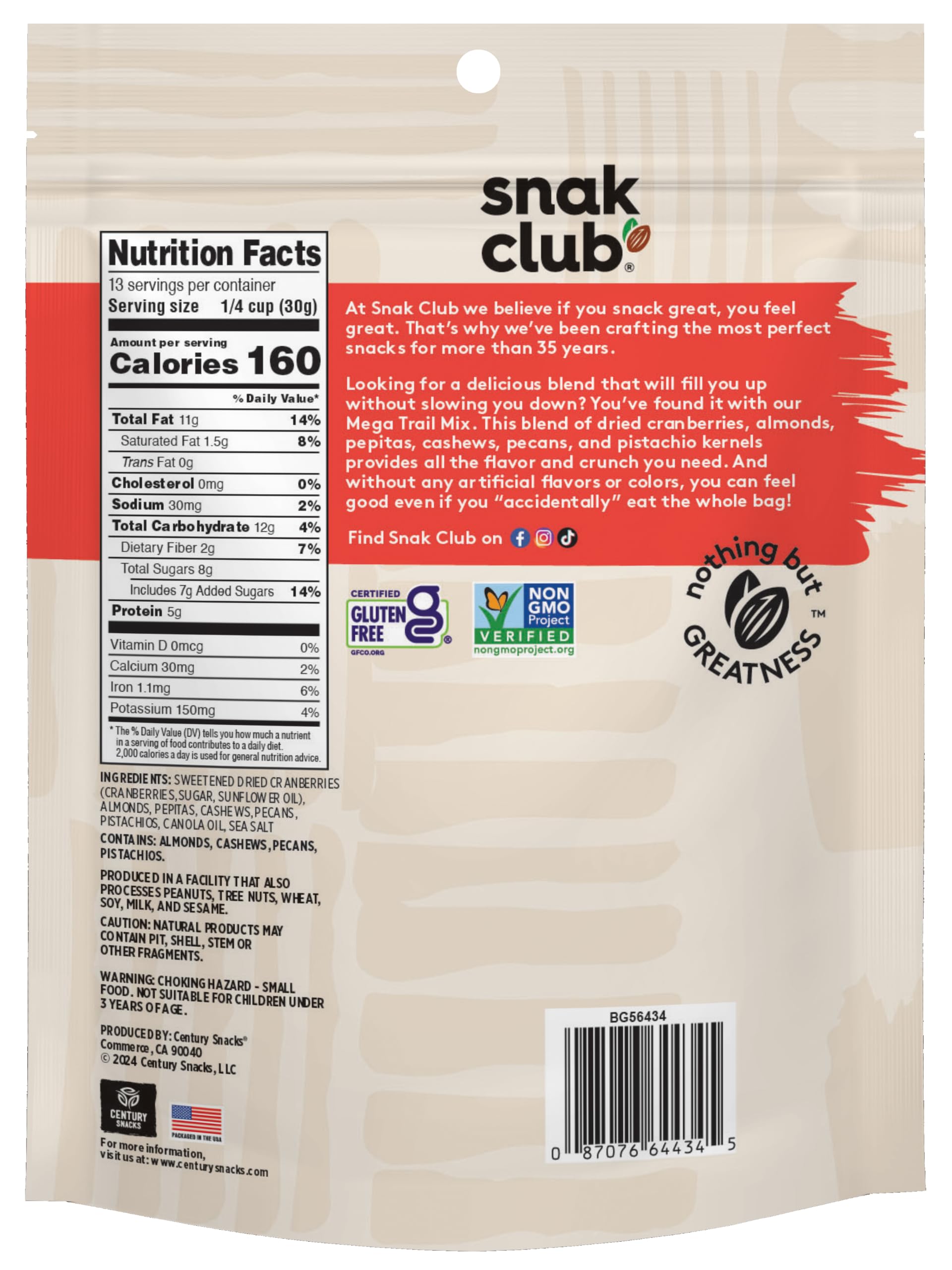 Snak Club portion held in hand illustrating single-serve convenience for on-the-go energy