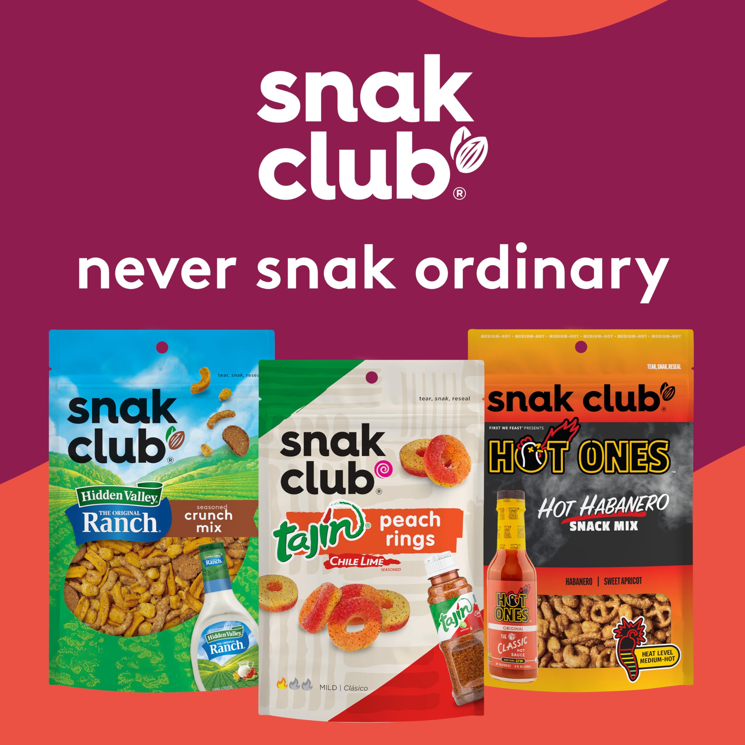 Snak Club nuts and candy texture close-up emphasizing crunch and flavor contrast