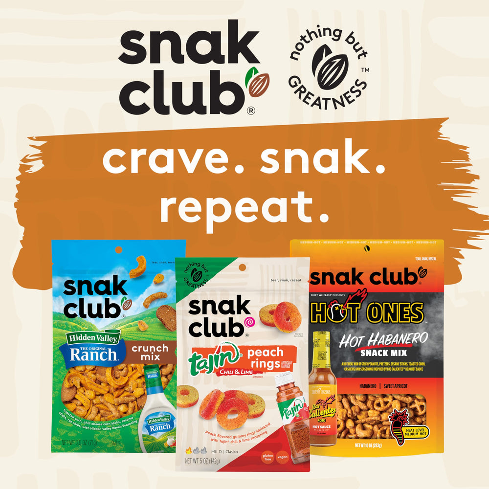 Snak Club nuts and pretzels ingredients illustrating savory balance