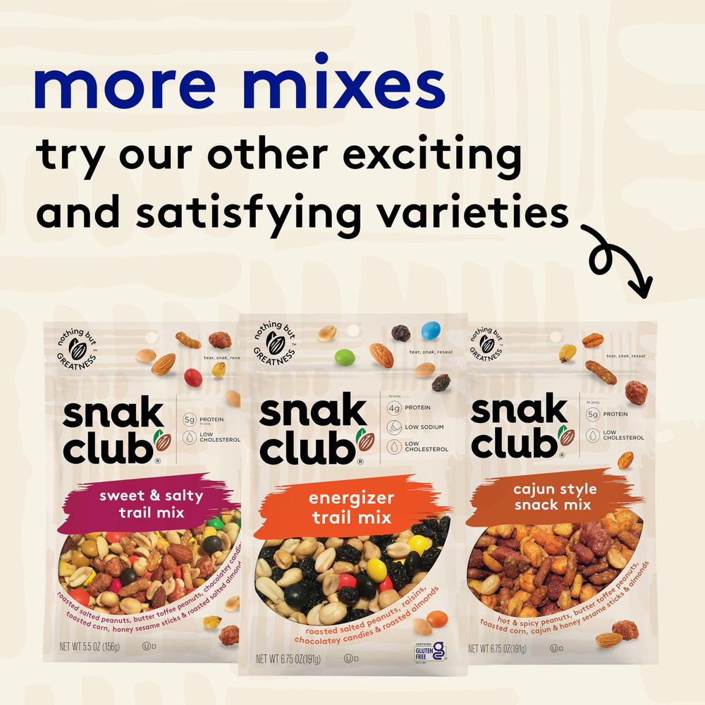 Snak Club pouch held in hand to show 6.75 oz size and on-the-go portioning
