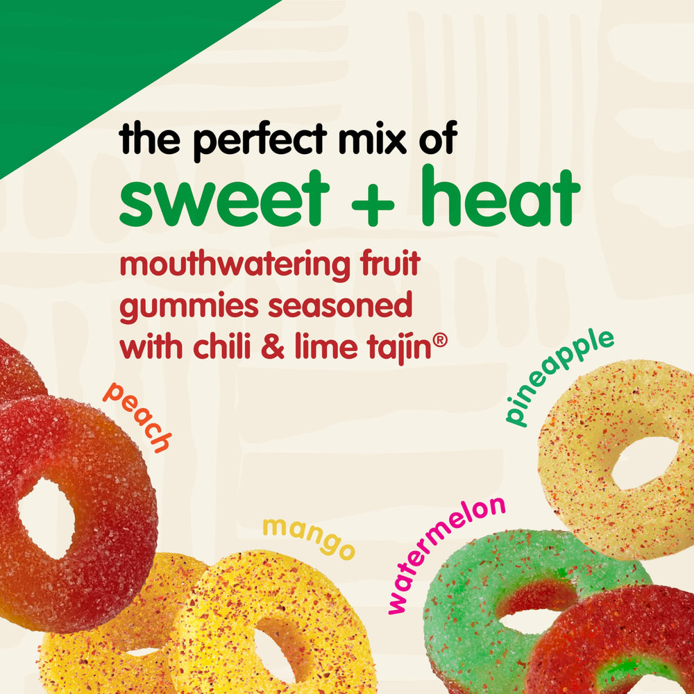 Snak Club Tajin seasoning texture close-up emphasizing tangy chili-lime flavor