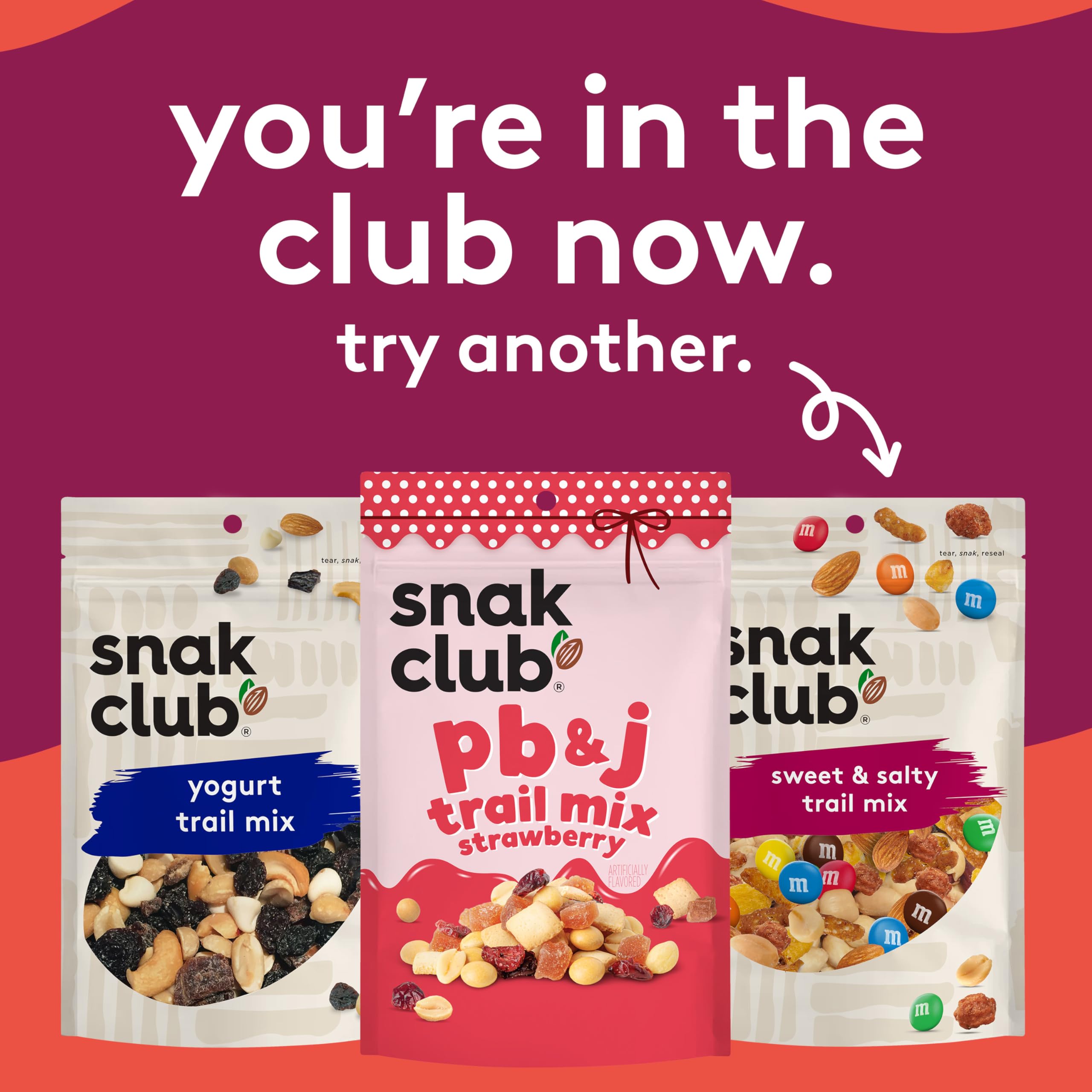 Snak Club top-down spread of trail mix for recipe topping versatility