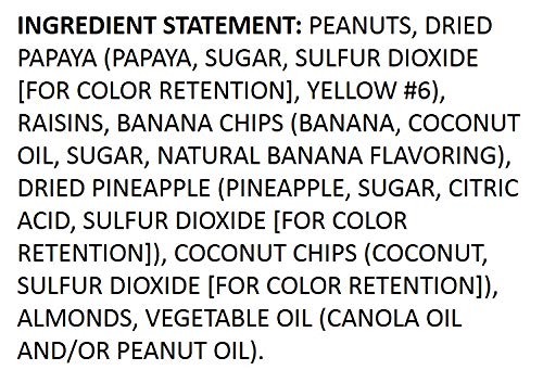 Hand holding Snak Club Tropical Trail Mix 3.25oz bag to show portable size and portion control