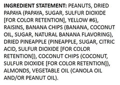 Hand holding Snak Club Tropical Trail Mix 3.25oz bag to show portable size and portion control