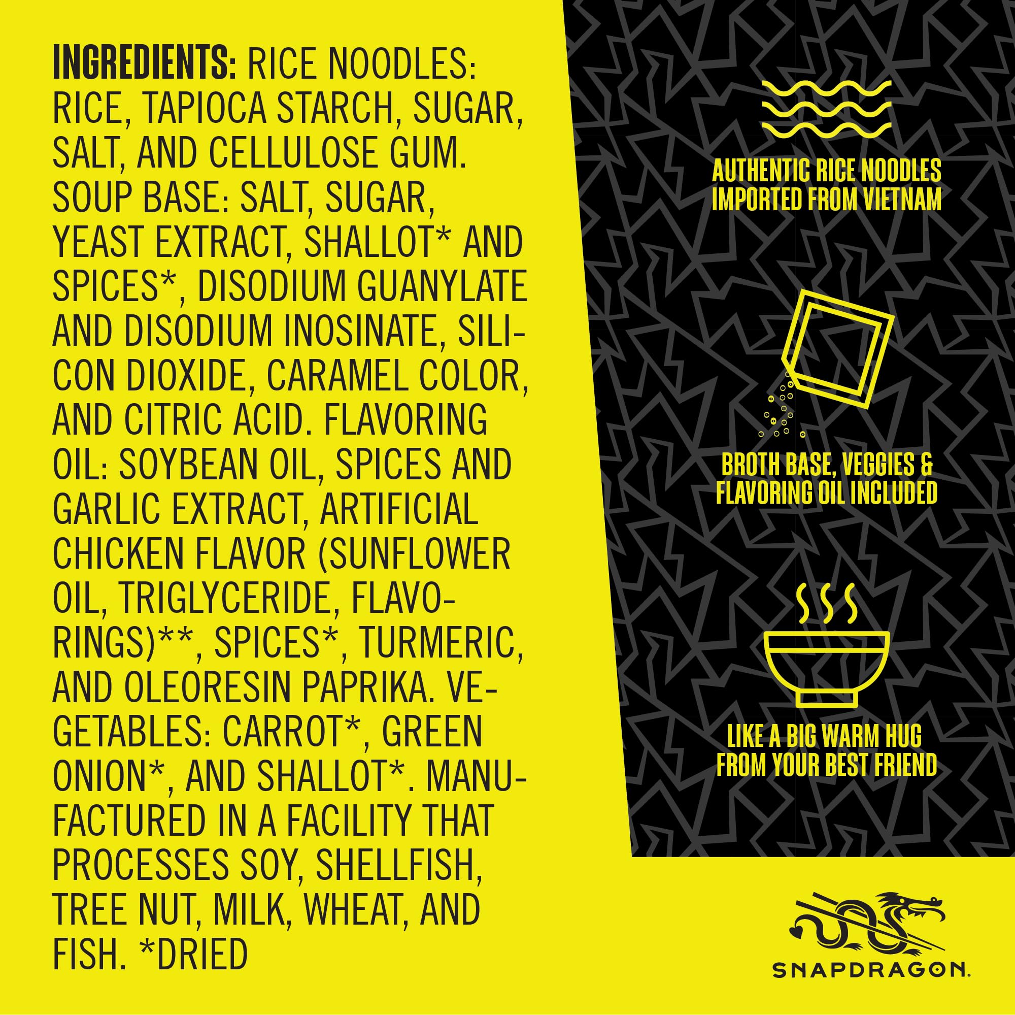 Snapdragon close-up of rice noodle texture highlighting gluten-free benefit