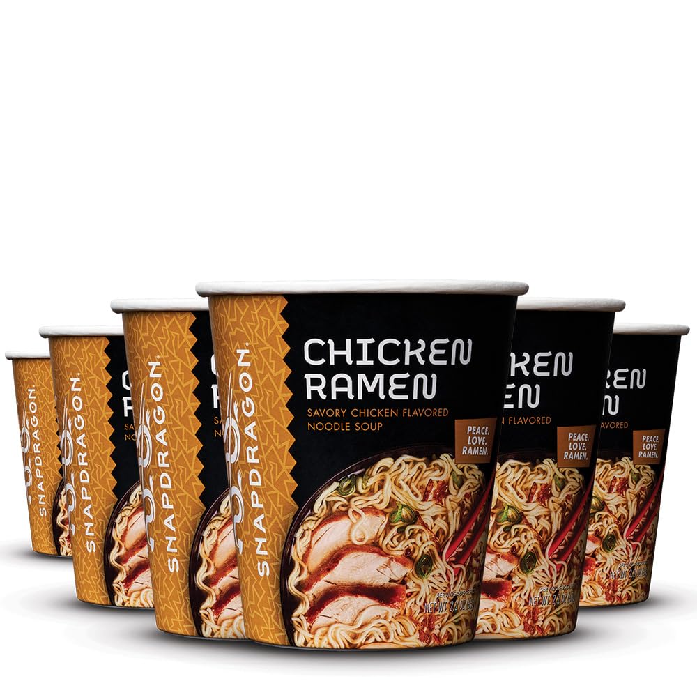 Snapdragon front packaging showing six-cup ramen pack with clear branding and convenience benefit