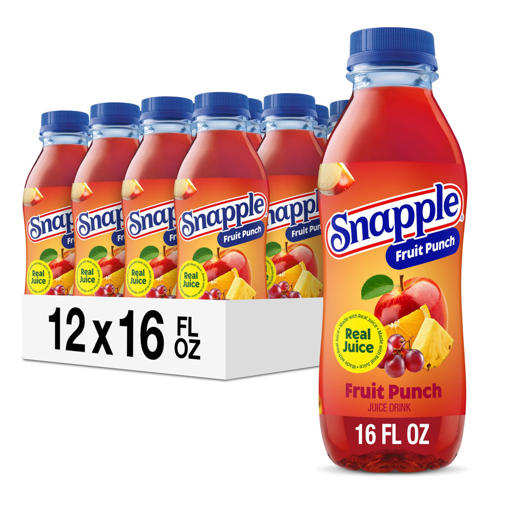 Snapple front packaging showing bottle and label, brand refreshment appeal