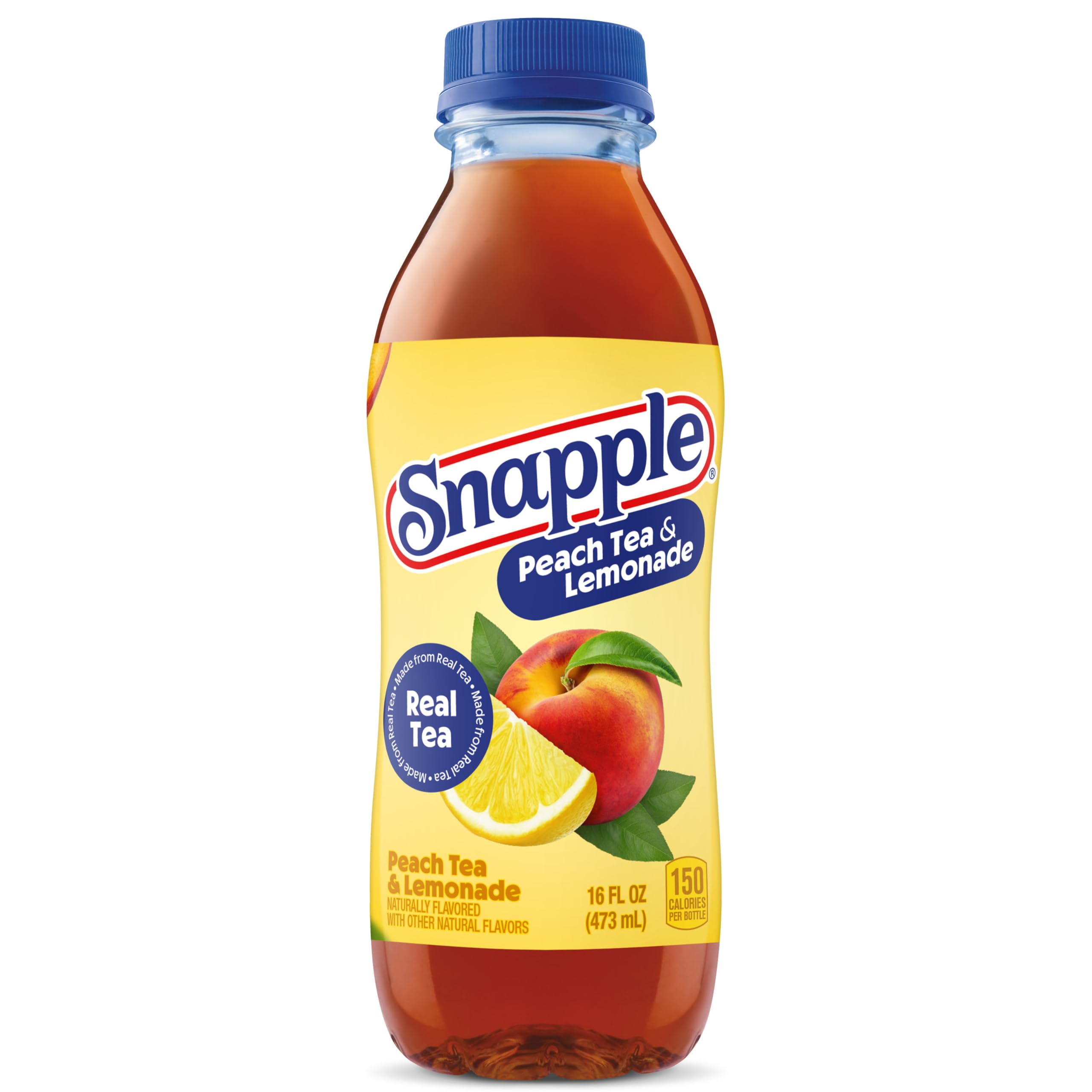 Recycled plastic marking on Snapple bottle promoting eco-conscious packaging