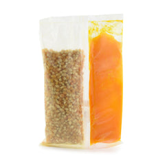 SNAPPY close-up of kernels oil and salt packets highlighting convenient portions